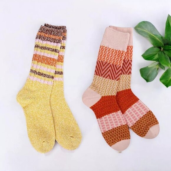 2 Pair Worlds Softest Socks Ragg Crew Socks 6-11 Cozy Cabin Gift for Her Spa NWT - Picture 10 of 10